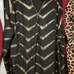 SHEIN Black Dress with Gold Accents